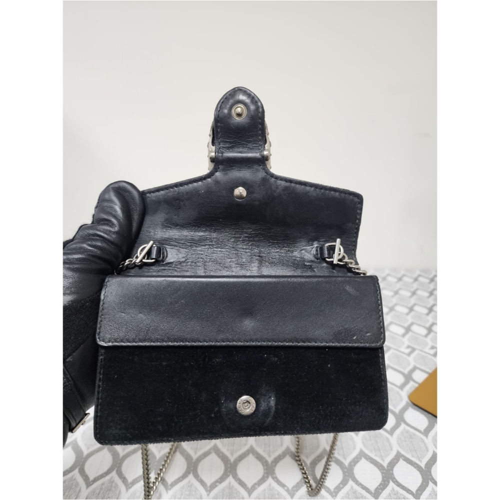Gucci Velvet Super Mini Dionysus Crossbody Bag Black - Picture 11 of 12
